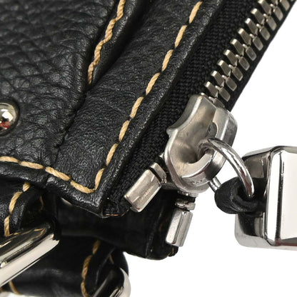 Chanel 2003-2004 Black Calfskin Fringe Hobo Handbag