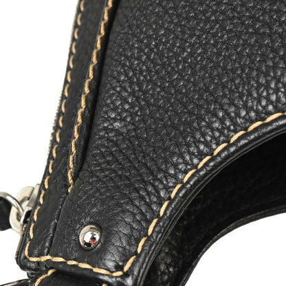 Chanel 2003-2004 Black Calfskin Fringe Hobo Handbag