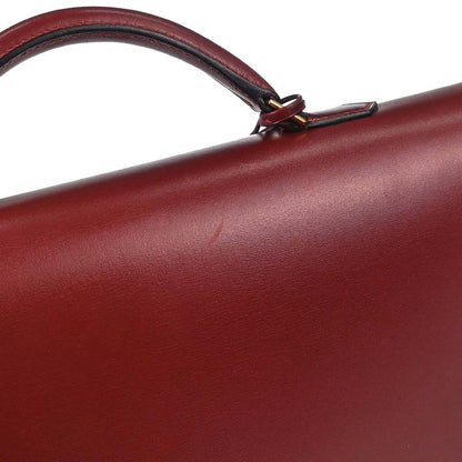 Hermes Rouge H Box Calf Kelly Depeche 38 Business Handbag