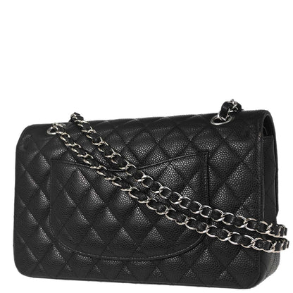 Chanel Black Caviar Skin Medium Classic Double Flap Shoulder Bag