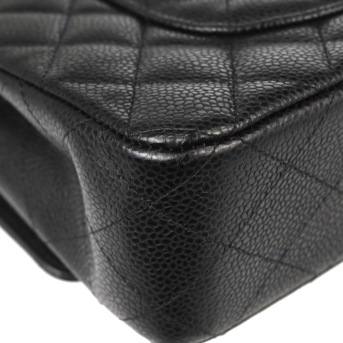 Chanel Black Caviar Skin Medium Classic Double Flap Shoulder Bag