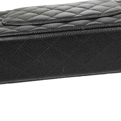 Chanel Black Caviar Skin Medium Classic Double Flap Shoulder Bag