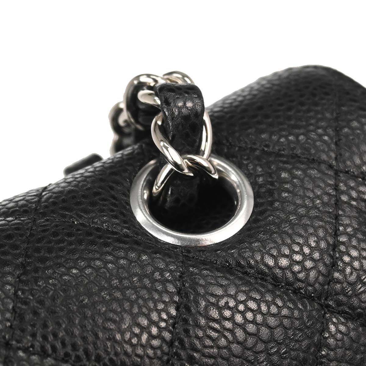 Chanel Black Caviar Skin Medium Classic Double Flap Shoulder Bag