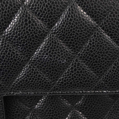 Chanel Black Caviar Skin Medium Classic Double Flap Shoulder Bag