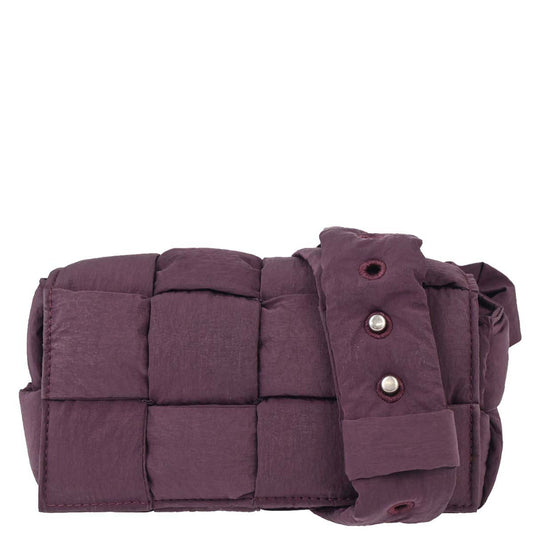 Bottega Veneta Purple Nylon Maxi Intrecciato Cassette Shoulder Bag
