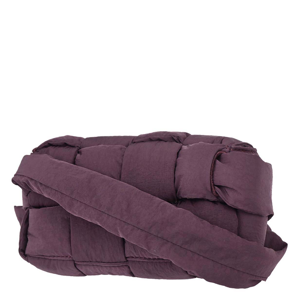 Bottega Veneta Purple Nylon Maxi Intrecciato Cassette Shoulder Bag