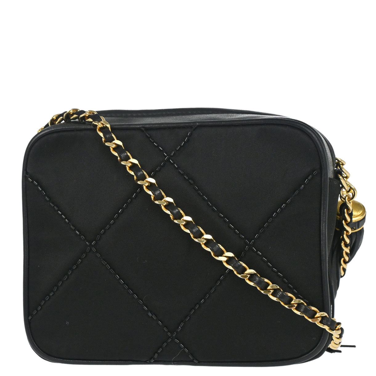 Chanel 1989-1991 Black Satin Camera Bag