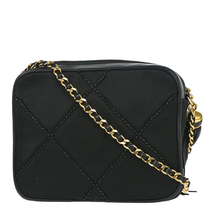 Chanel 1989-1991 Black Satin Camera Bag