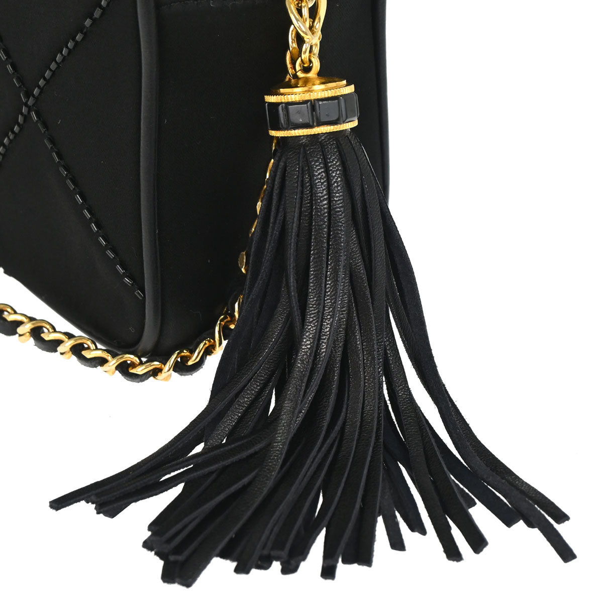 Chanel 1989-1991 Black Satin Camera Bag