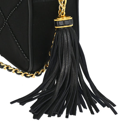 Chanel 1989-1991 Black Satin Camera Bag