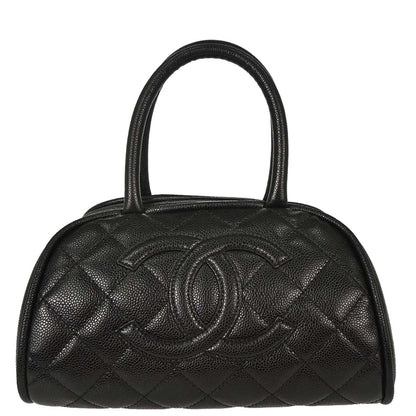 Chanel 2006-2008 Black Calfskin Bowling Bag 27