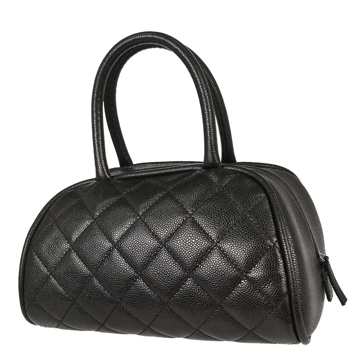 Chanel 2006-2008 Black Calfskin Bowling Bag 27