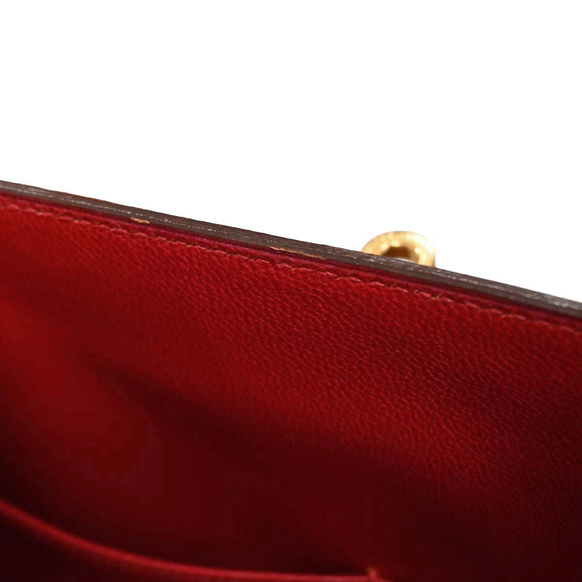 Hermes * Rouge Garance Porosus Kelly 28 Sellier 2way Shoulder Handbag