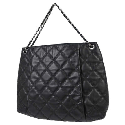 Chanel Black Lambskin Hamptons Tote Handbag
