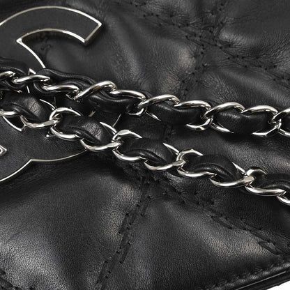 Chanel Black Lambskin Hamptons Tote Handbag