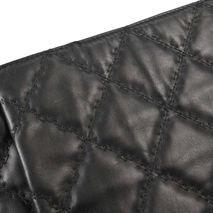 Chanel Black Lambskin Hamptons Tote Handbag
