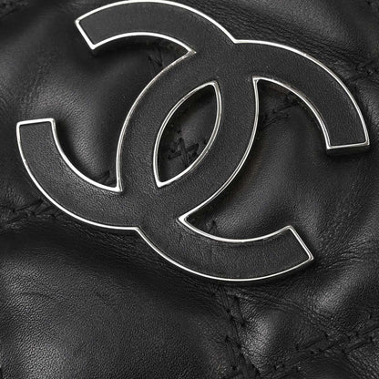 Chanel Black Lambskin Hamptons Tote Handbag