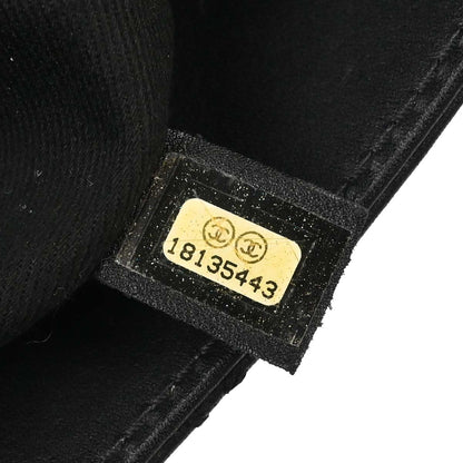 Chanel Black Lambskin Hamptons Tote Handbag