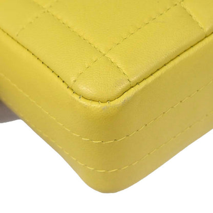 Chanel 2000-2002 Yellow Lambskin East West Choco Bar Shoulder Bag