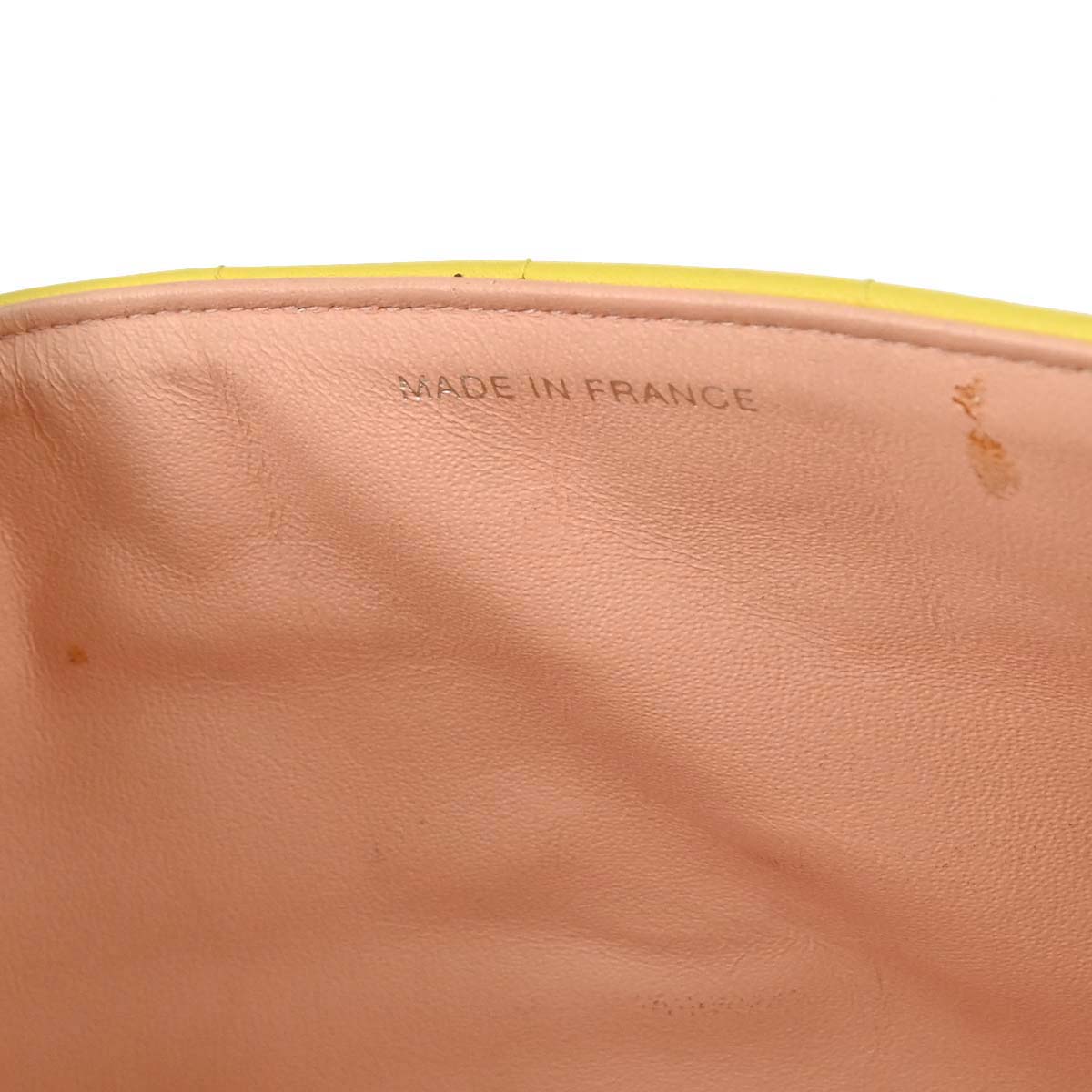 Chanel 2000-2002 Yellow Lambskin East West Choco Bar Shoulder Bag