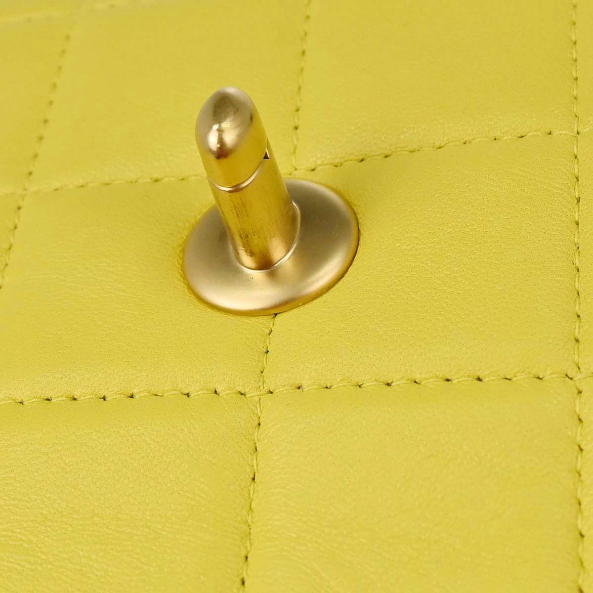 Chanel 2000-2002 Yellow Lambskin East West Choco Bar Shoulder Bag