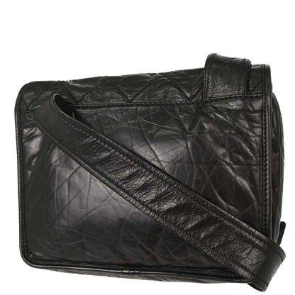 Chanel 2005-2006 Black Calfskin Messenger Shoulder Bag
