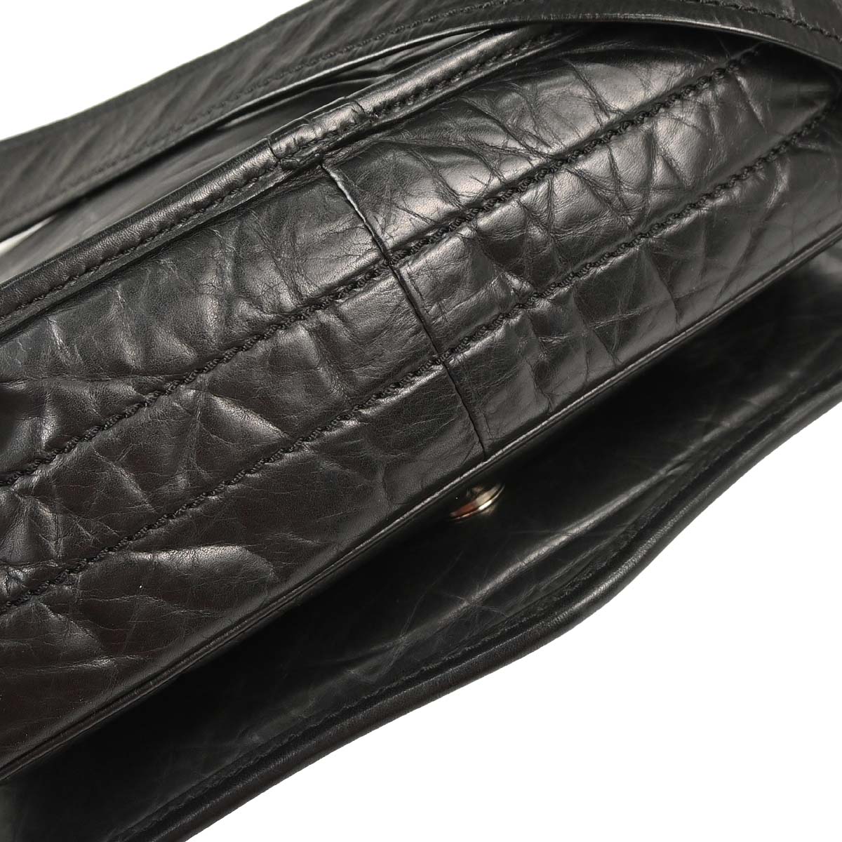 Chanel 2005-2006 Black Calfskin Messenger Shoulder Bag