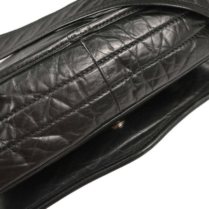 Chanel 2005-2006 Black Calfskin Messenger Shoulder Bag
