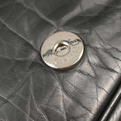 Chanel 2005-2006 Black Calfskin Messenger Shoulder Bag