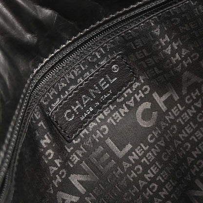 Chanel 2005-2006 Black Calfskin Messenger Shoulder Bag