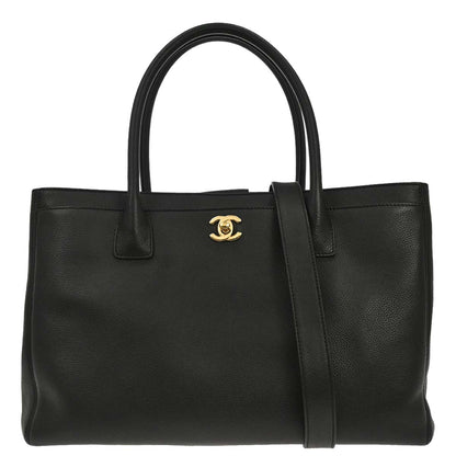 Chanel 2012-2013 Black Calfskin Executive Cerf 2way Shoulder Tote Bag