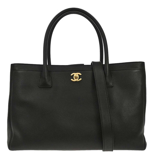 Chanel Black Calfskin Executive Cerf 2way Shoulder Tote Bag