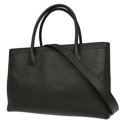 Chanel 2012-2013 Black Calfskin Executive Cerf 2way Shoulder Tote Bag