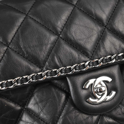 Chanel 2019 Black Calfskin Chain All Over Flap Shoulder Bag