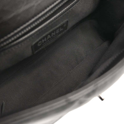 Chanel 2019 Black Calfskin Chain All Over Flap Shoulder Bag
