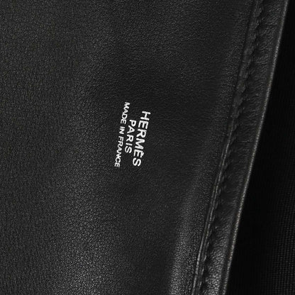 Hermes Black Swift Toile Officier Mrs. Hippie Shoulder Bag