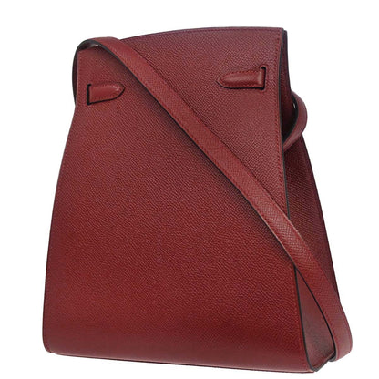 Hermes Rouge H Courchevel Kelly Sport PM Shoulder Bag