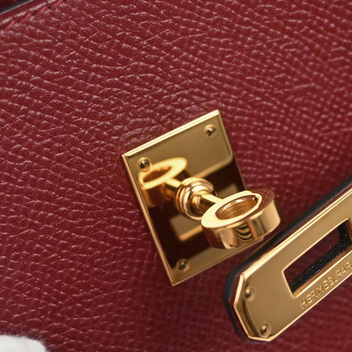 Hermes Rouge H Courchevel Kelly Sport PM Shoulder Bag