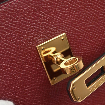 Hermes Rouge H Courchevel Kelly Sport PM Shoulder Bag