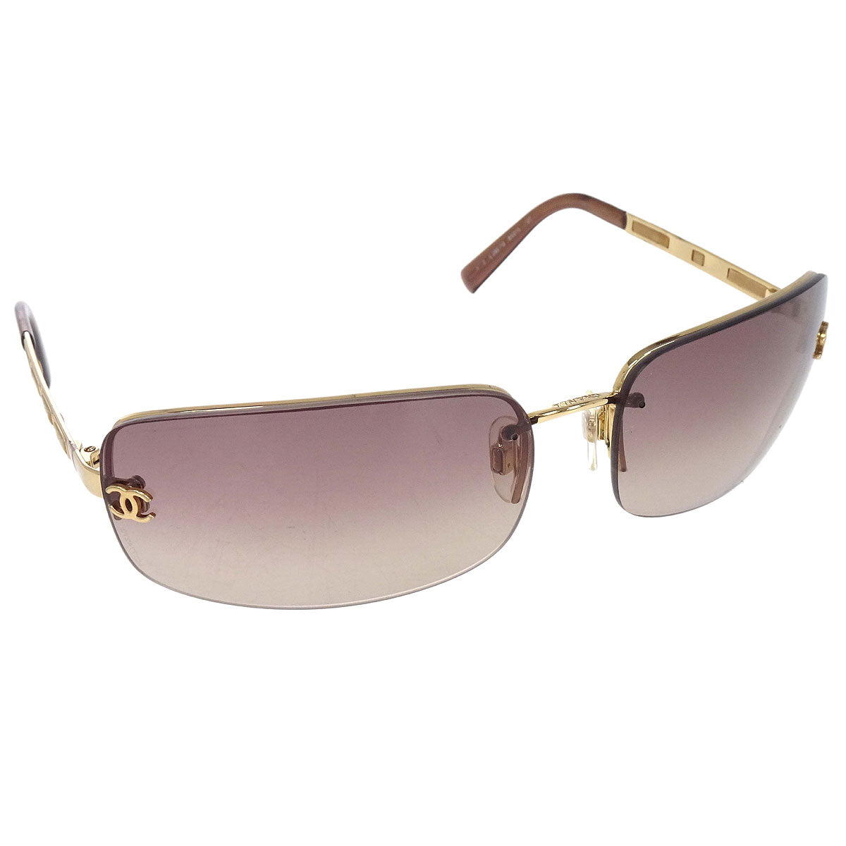 Chanel Sunglasses Eyewear Brown 65□15 120 Small Good
