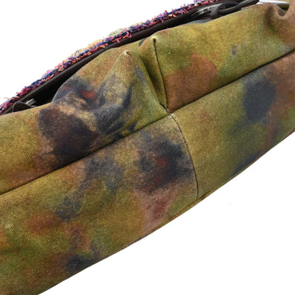 Chanel 2014-2015 Khaki Canvas Graffiti On The Pavements Shoulder Bag