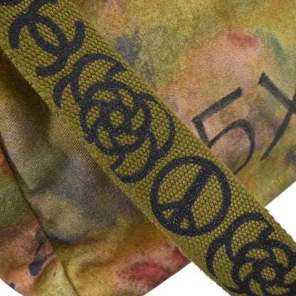 Chanel 2014-2015 Khaki Canvas Graffiti On The Pavements Shoulder Bag