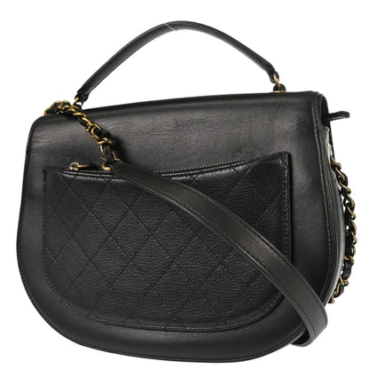 Chanel Black Calfskin Coco Curve 2way Shoulder Handbag
