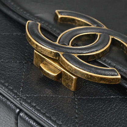 Chanel Black Calfskin Coco Curve 2way Shoulder Handbag