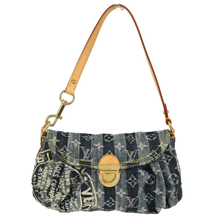 Louis Vuitton Blue Monogram Denim Mini Pleaty Raye Handbag M95333