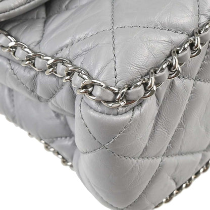 Chanel Gray Calfskin Around Chain Shoulder Bag