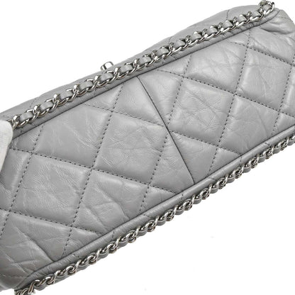 Chanel Gray Calfskin Around Chain Shoulder Bag