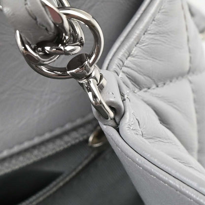 Chanel Gray Calfskin Around Chain Shoulder Bag