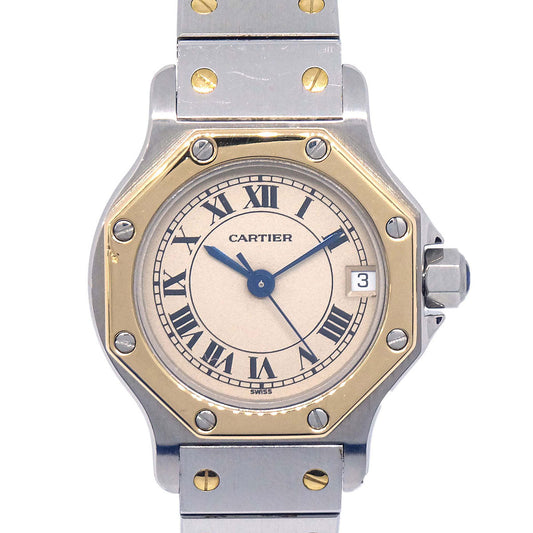 Cartier Santos Octagon SM Ref.187903 Quartz Watch 18KYG SS