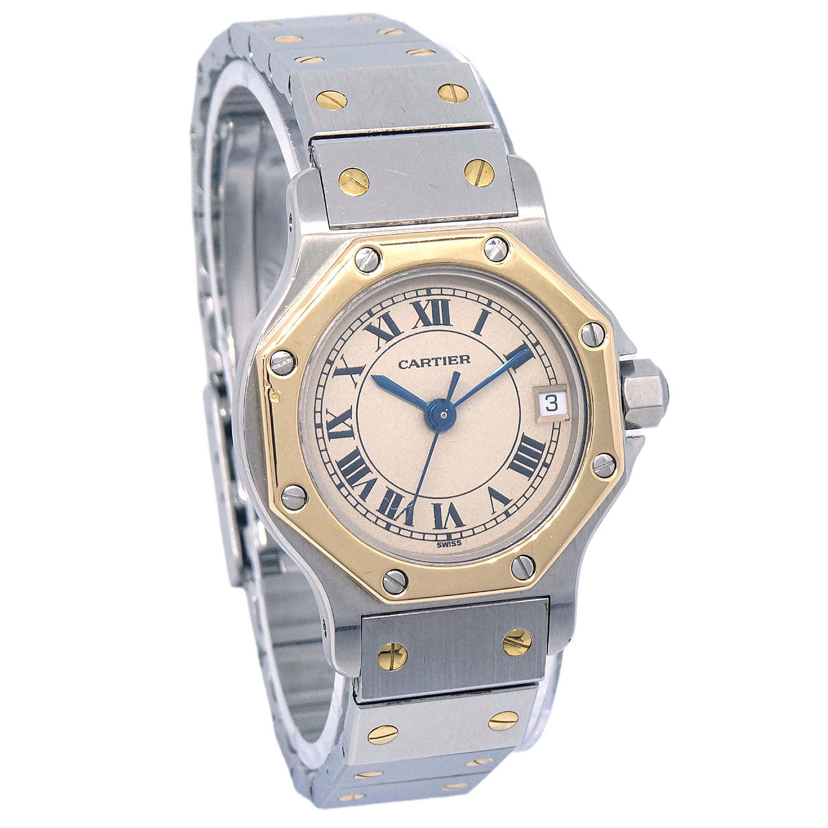 Cartier Santos Octagon SM Ref.187903 Quartz Watch 18KYG SS